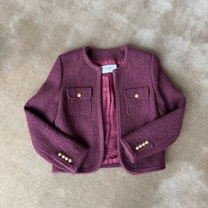 Celine Hedi Period Wool Jacket 36 Ladies' Burgundy Bordeaux